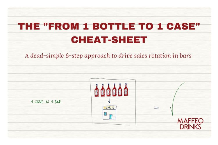 The "From 1 Bottle to 1 Case" Cheat-Sheet: A dead-simple 6-step approach to drive sales rotation in bars.