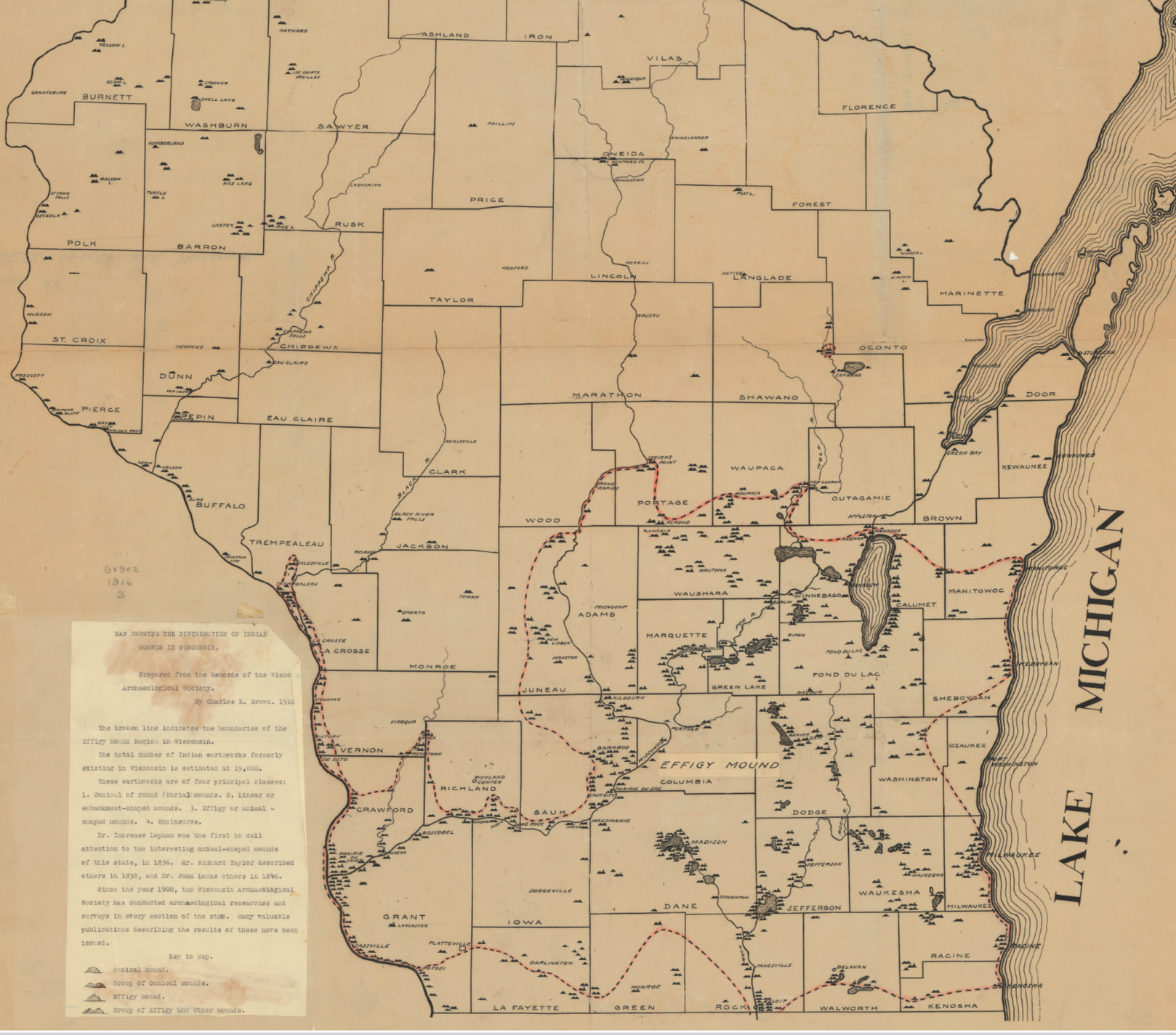 Map of Wisconsin highlighting Walworth County — location of Bray Road and the Beast of Bray Road sightings
