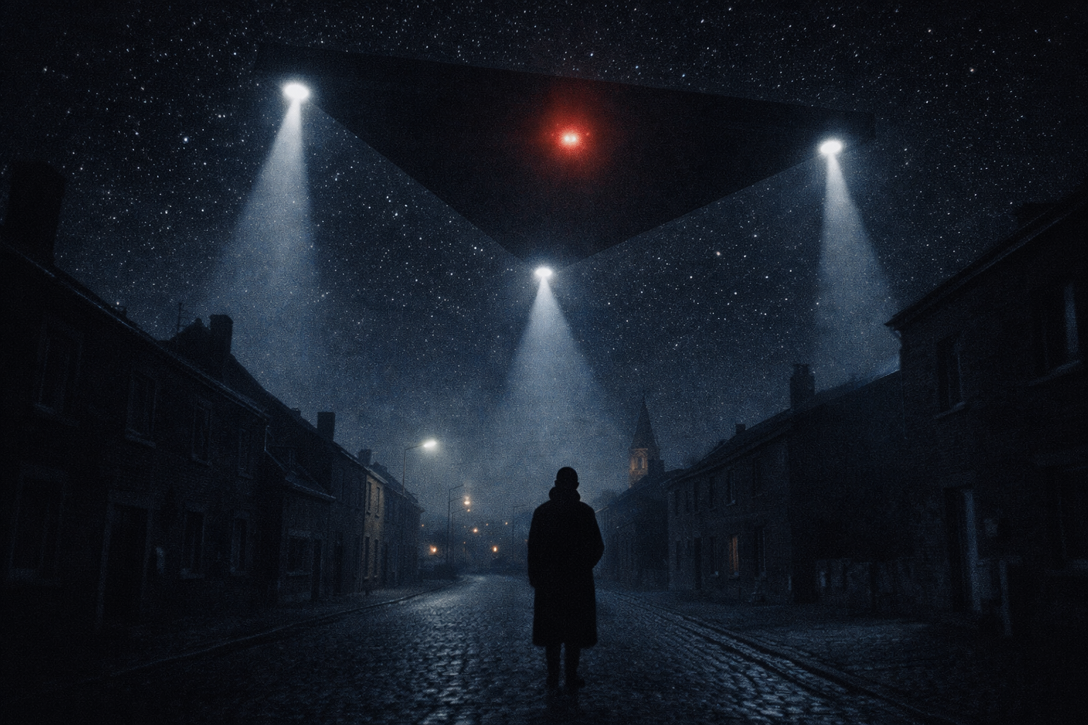 Illustration of the triangular craft reported by thousands of Belgian witnesses during the 1989-1990 UFO wave