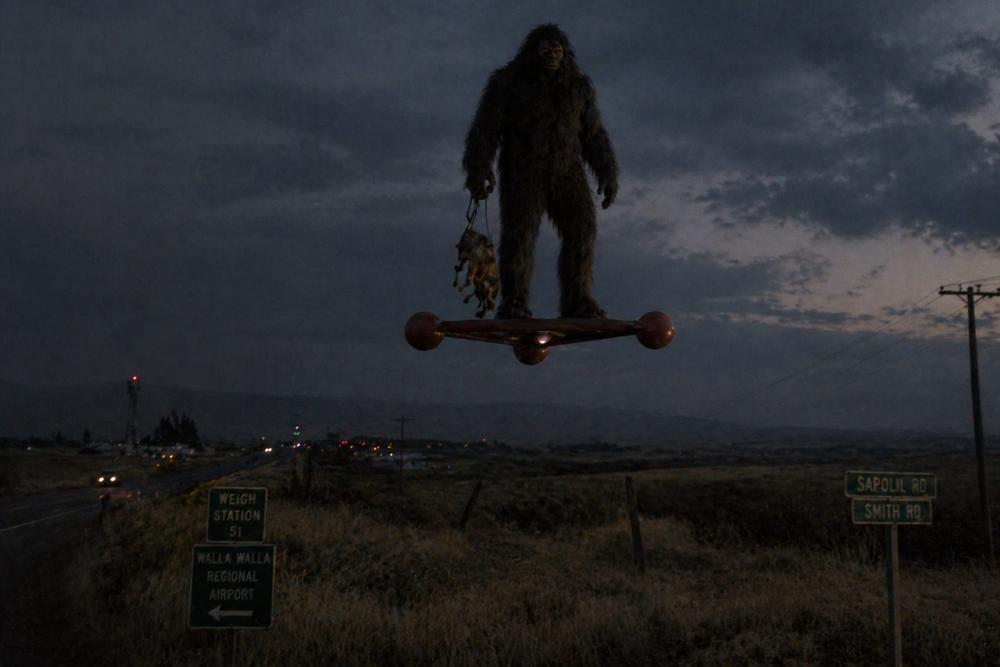 Flying ‘Bigfoot’ Reported Over Walla Walla, Washington: Hairy Humanoid Glides Across Highway 12