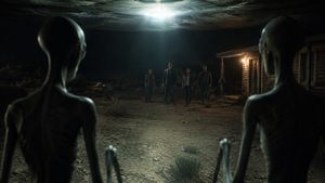 Mantis-Like Humanoids Reported Near Hovering Oval Craft Outside Monahans, Texas