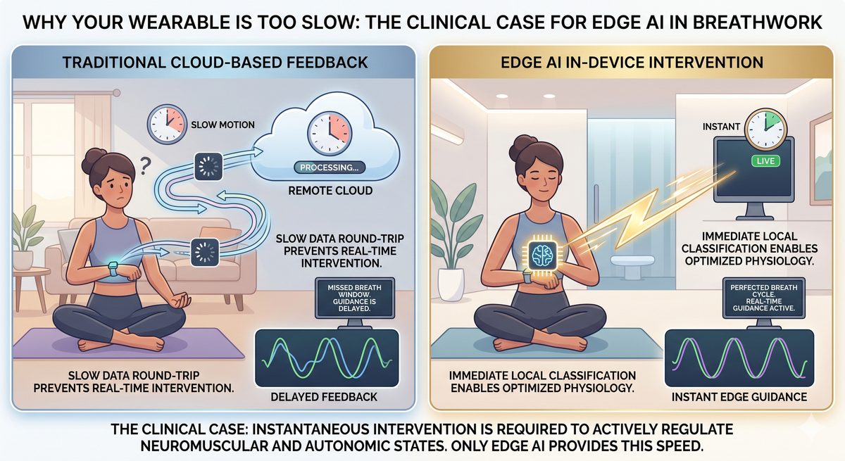 Why Your Wearable is Too Slow: The Clinical Case for Edge AI in Breathwork