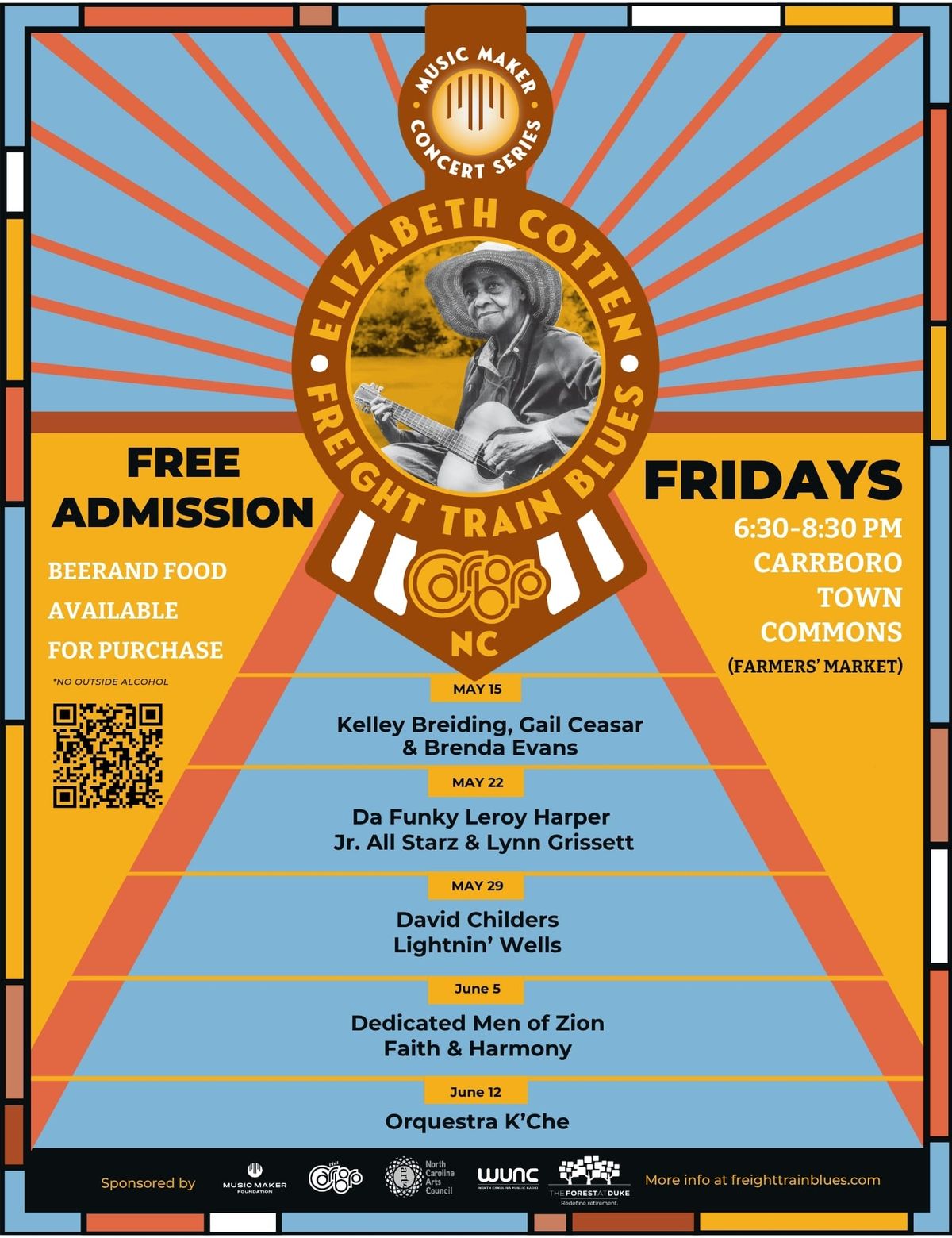 The "Elizabeth Cotten Freight Train Blues Concert Series" kicks off Friday