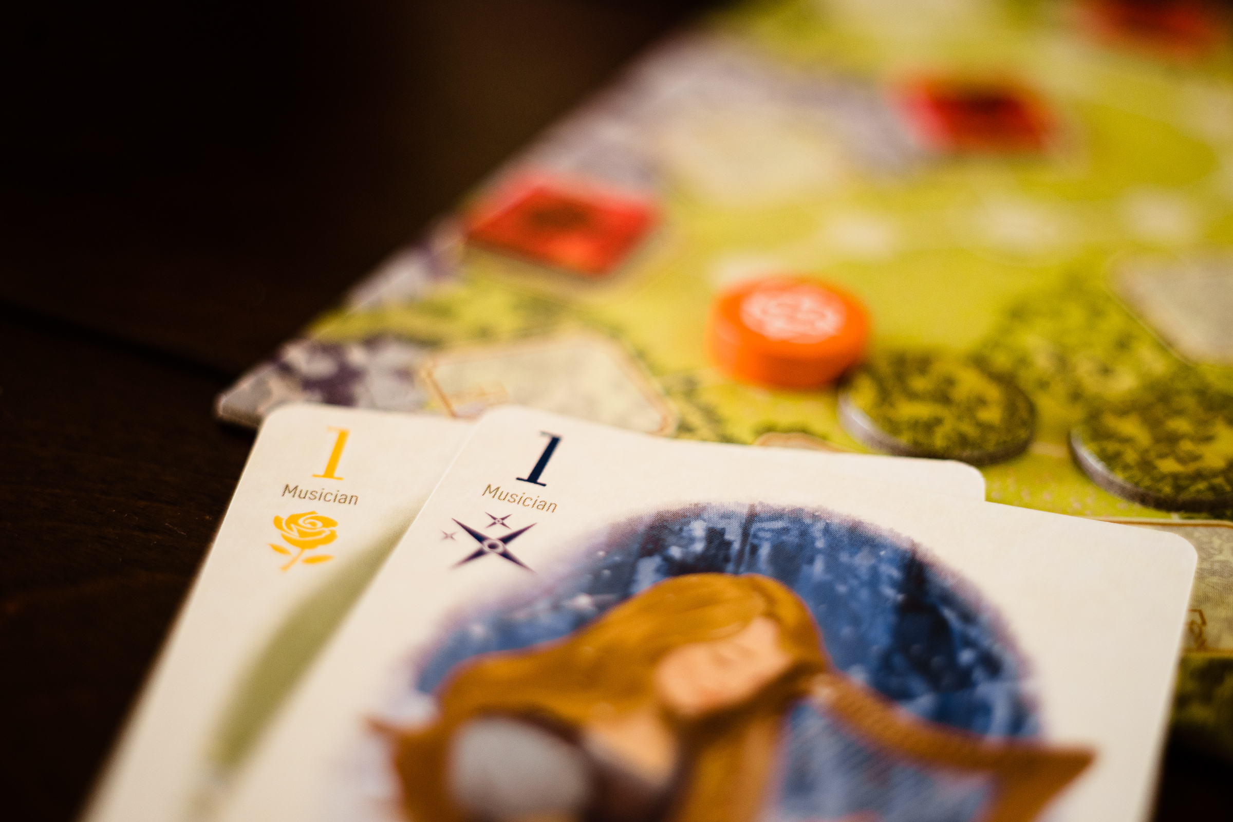 The card game Fox in the Forest Duet played on a table.