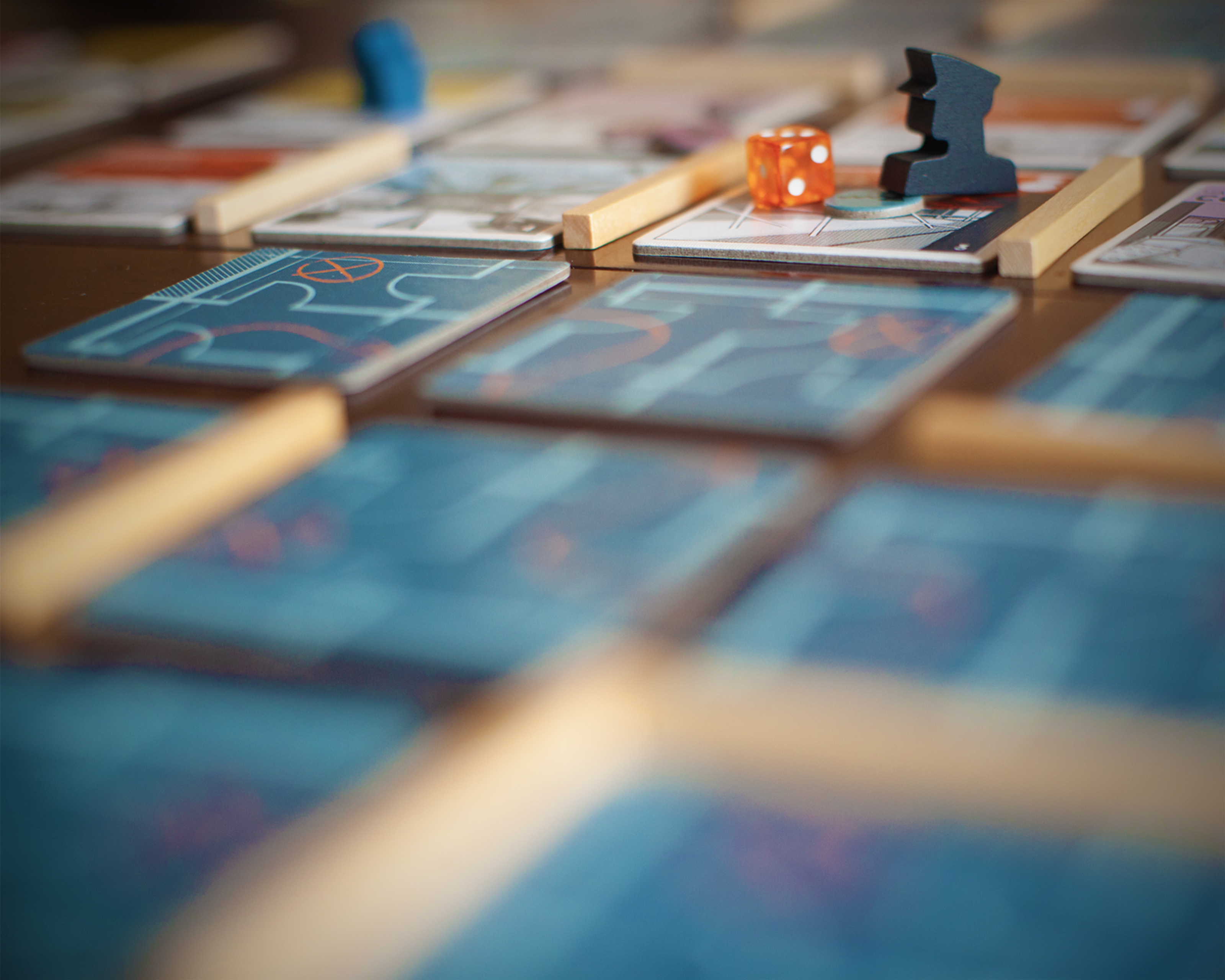 Pieces from the board game Burgle Bros