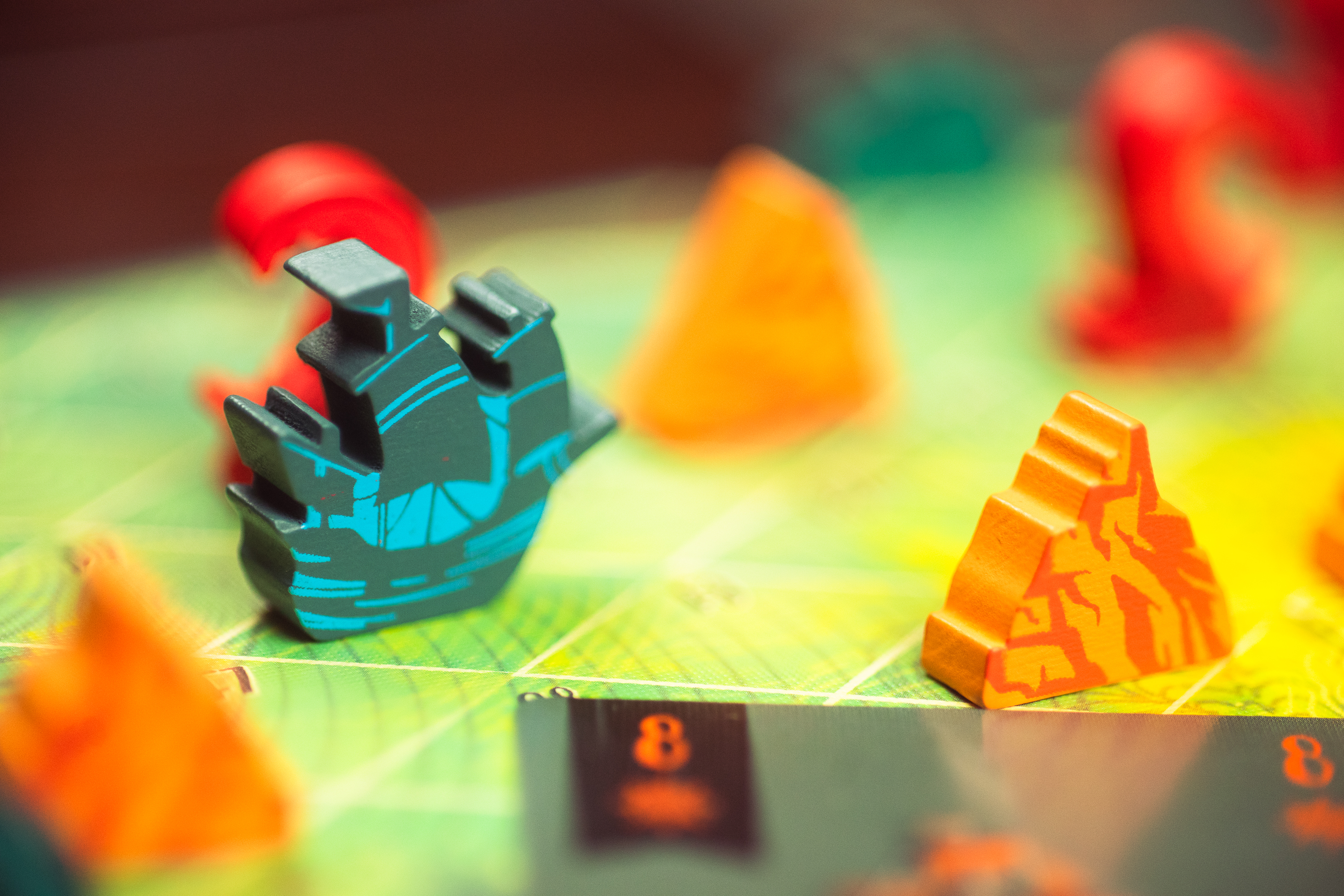 Pieces from the two-player card game Sail.