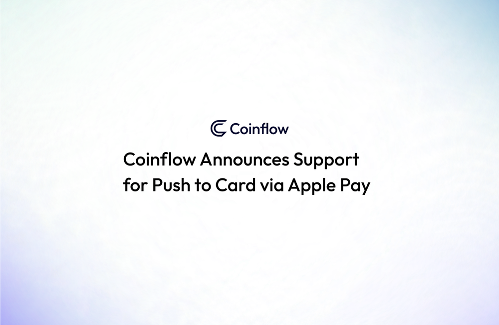 Coinflow Announces Support for Push to Card via Apple Pay