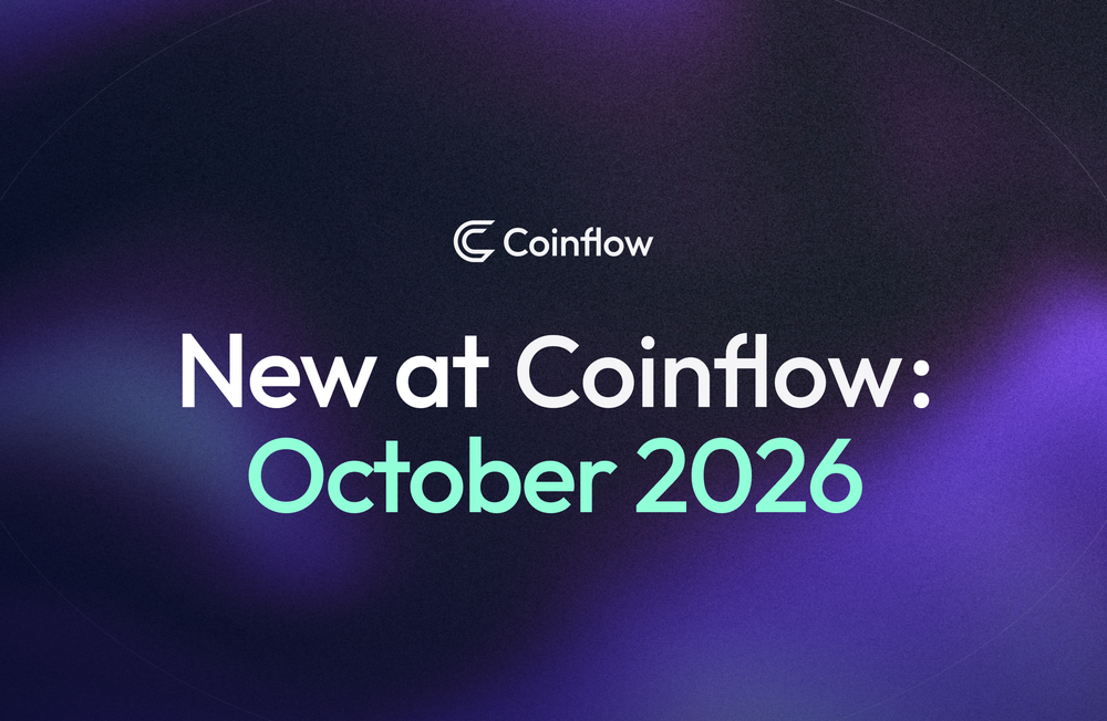 New at Coinflow: October 2026