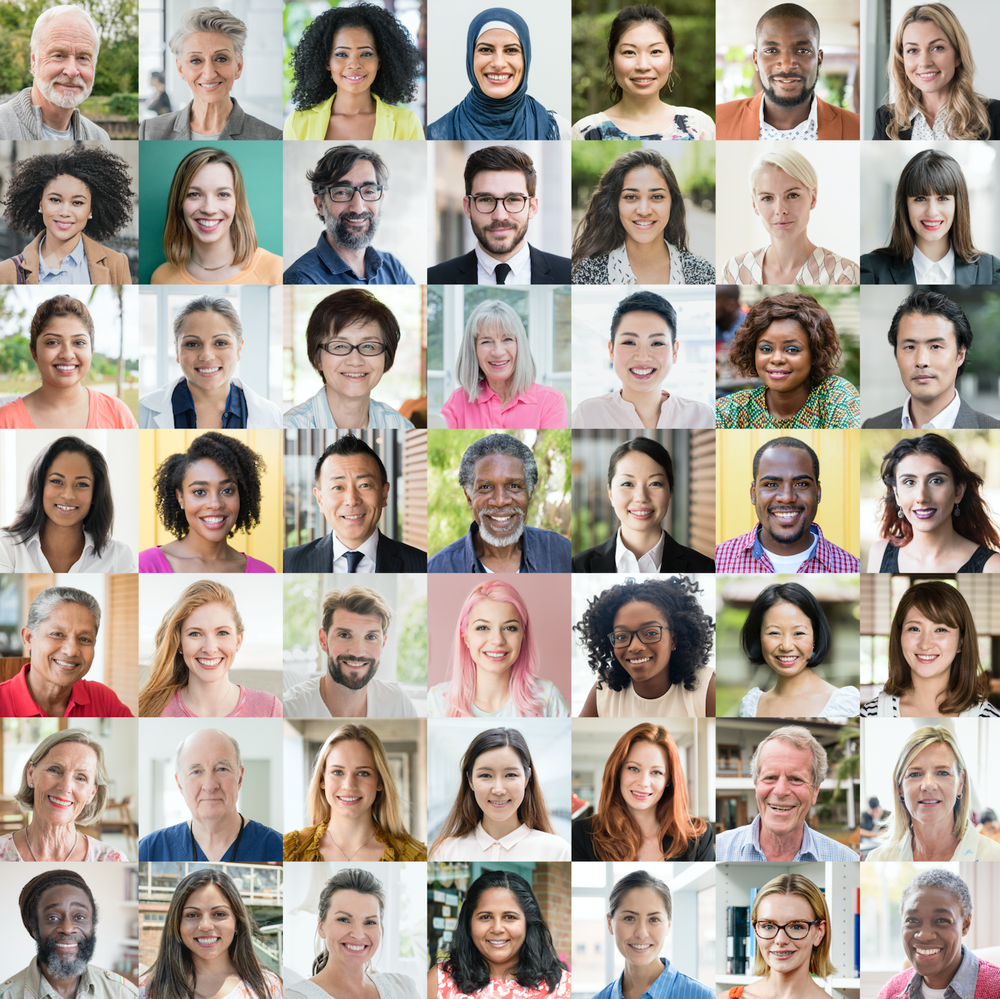 Headshot pictures of diverse people