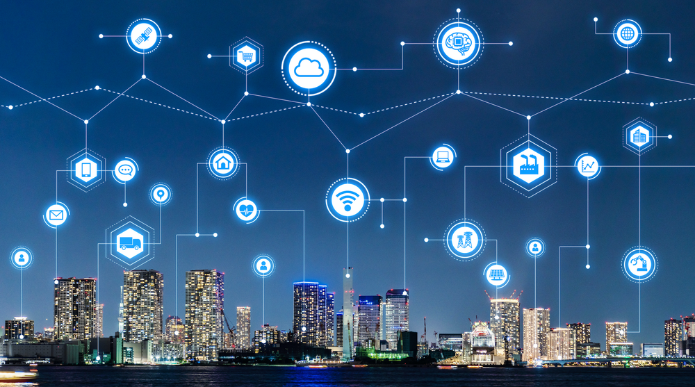 Smart city and telecommunication concept.