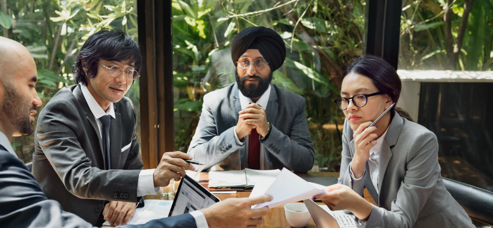Diverse businesspeople in a meeting