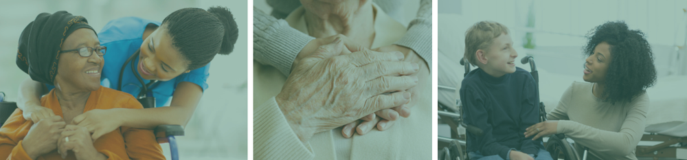 Inclusive caregivers interacting with their loved ones