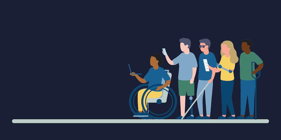 Graphic of people with various visible disabilities