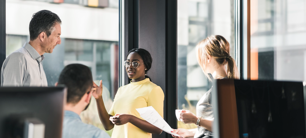Diverse team in meeting
