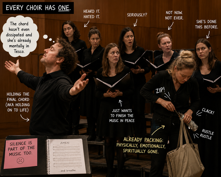 The Person Who Starts Packing Before the Final Chord Ends