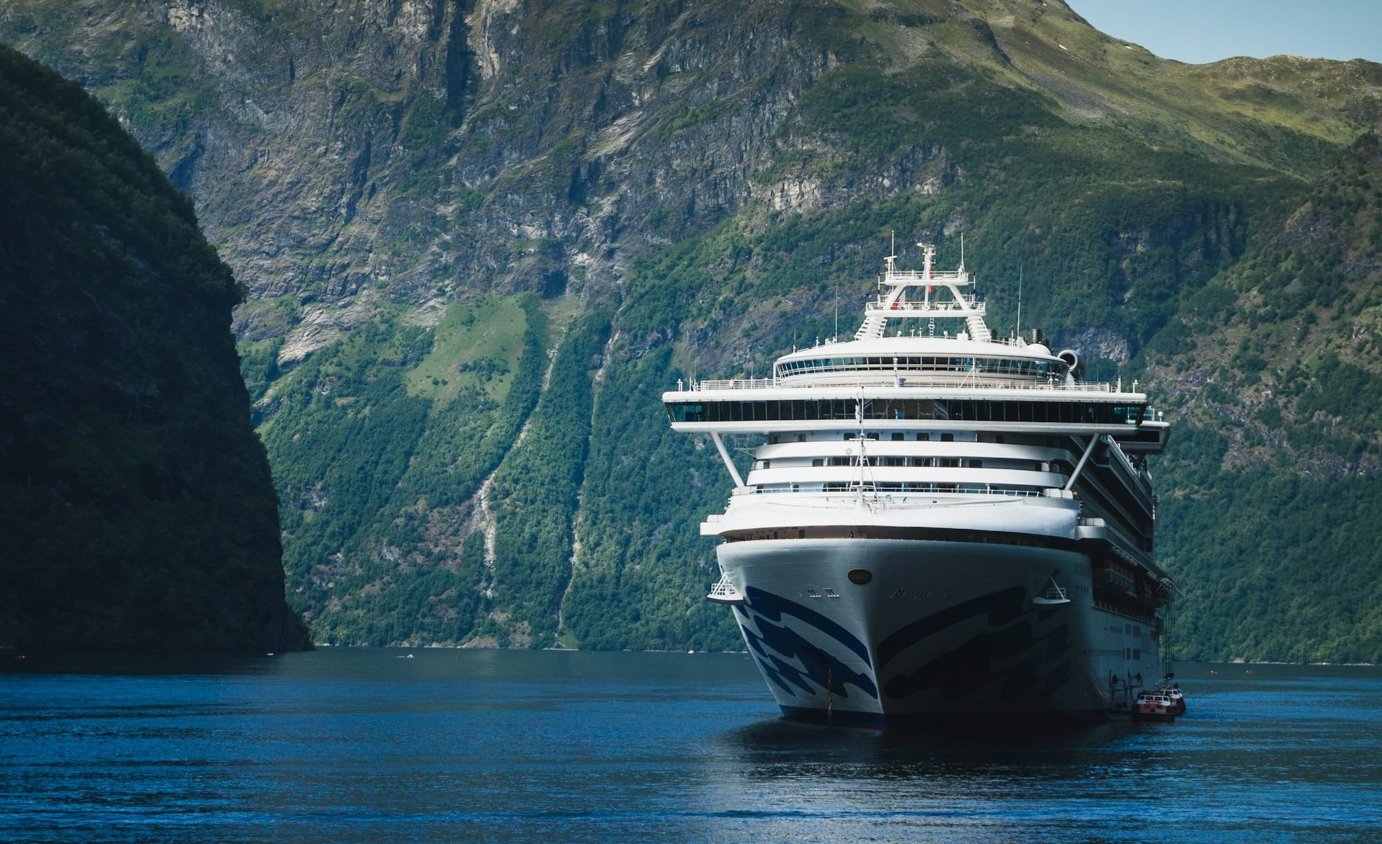 cruise ship near mountain during daytime