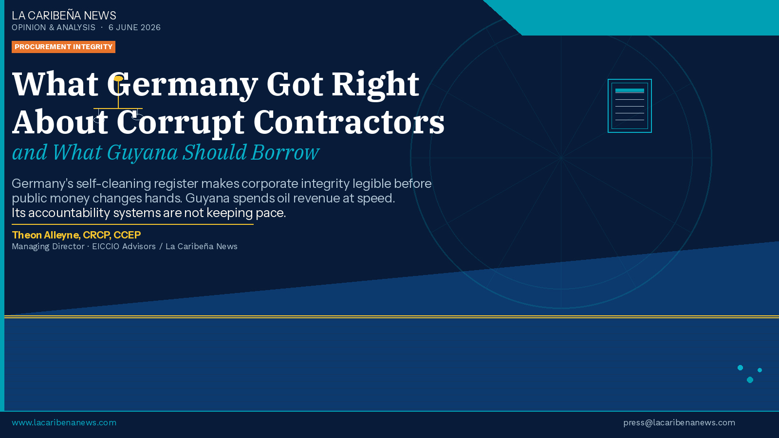 What Germany Got Right About Corrupt Contractors, and What Guyana Should Borrow