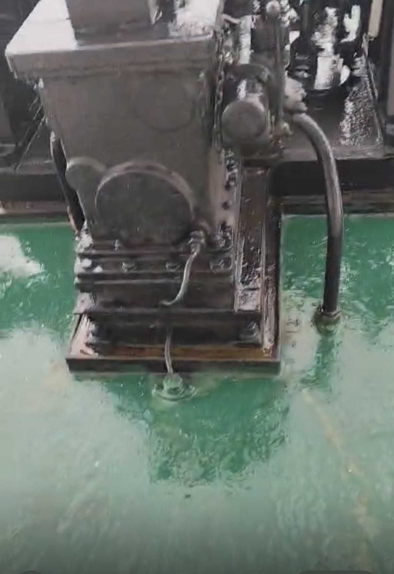 Corrosion at the mounting of deck machinery aboard the MV Makouria.
