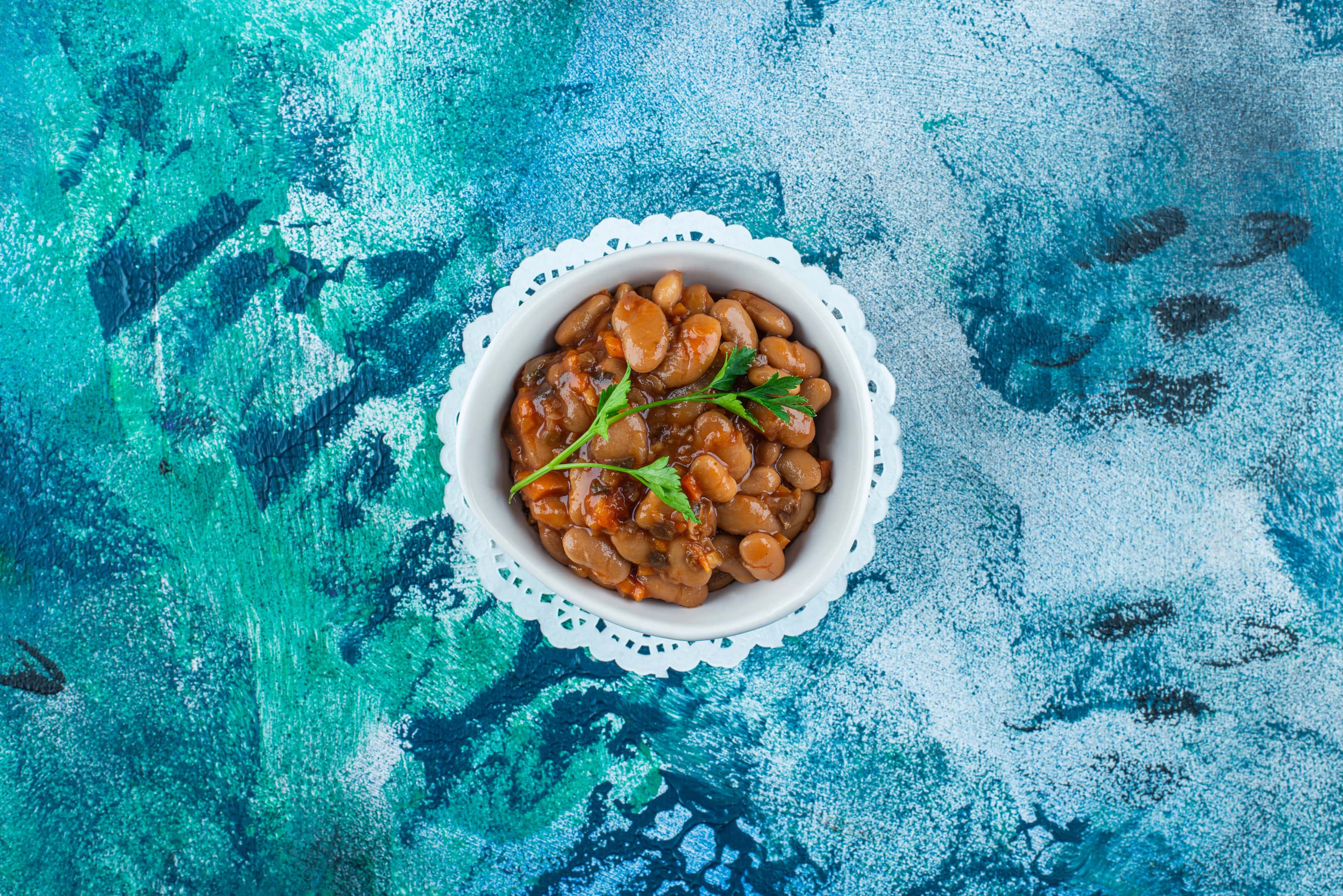 A bowl of Grandma Brown's baked beans
