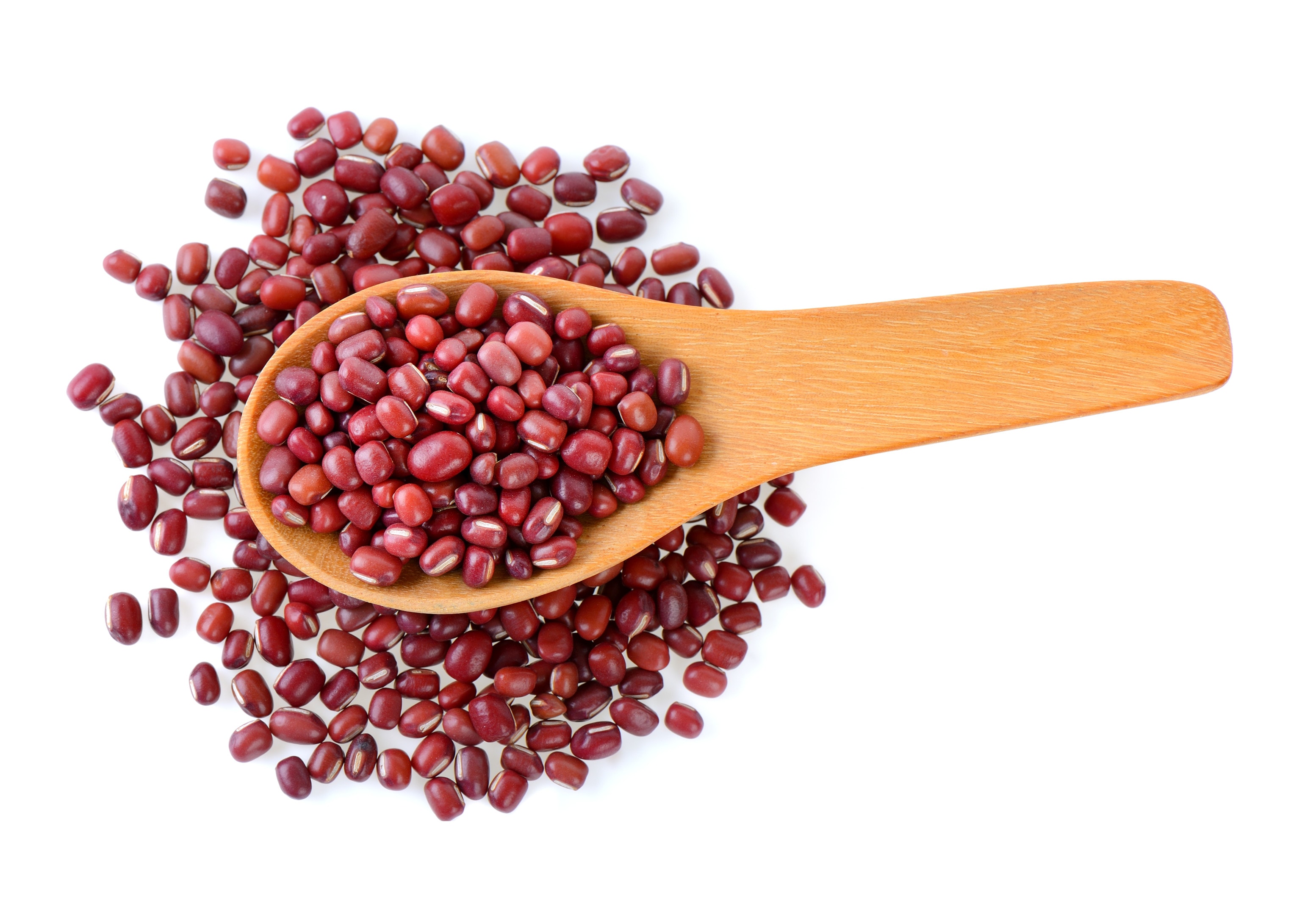 Adzuki bean with wood spoon