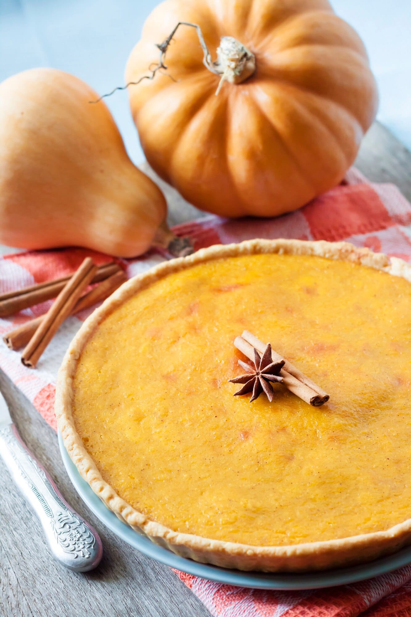 Apple and butternut squash soup simmering on the stovetop