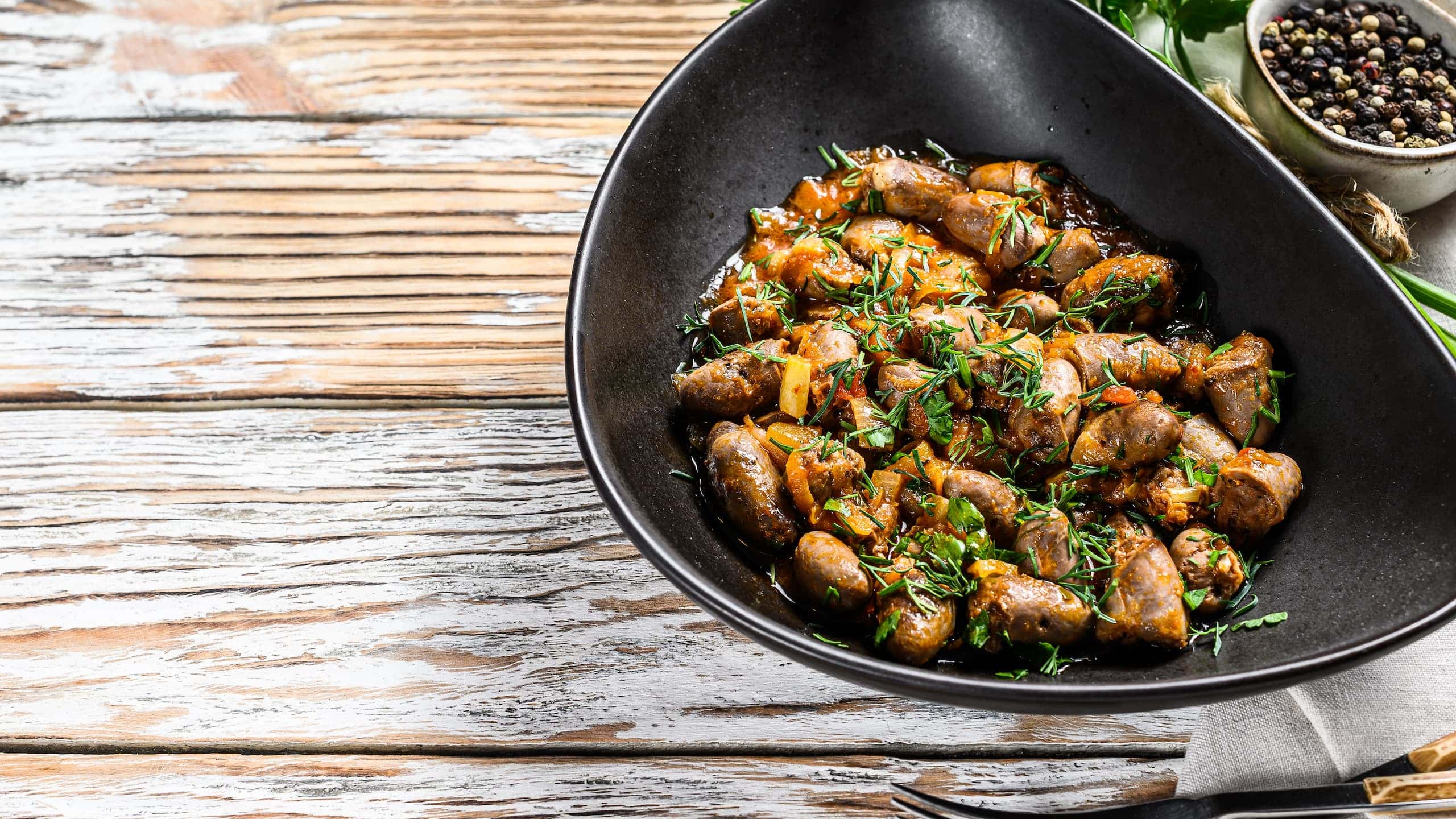 Butter fried chicken heart