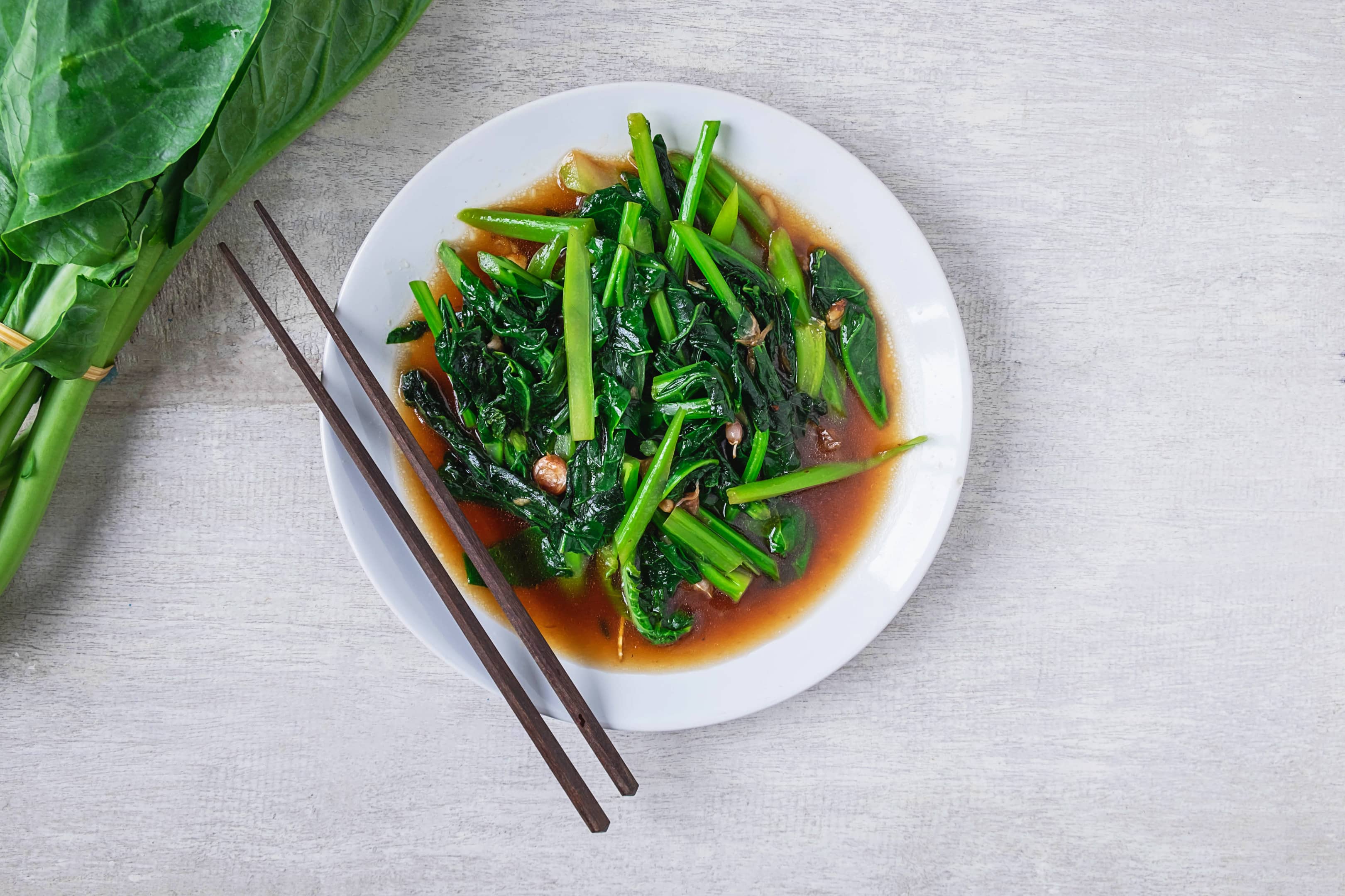 Chinese broccoli (Gai-lan) stir fry with oyster sauce