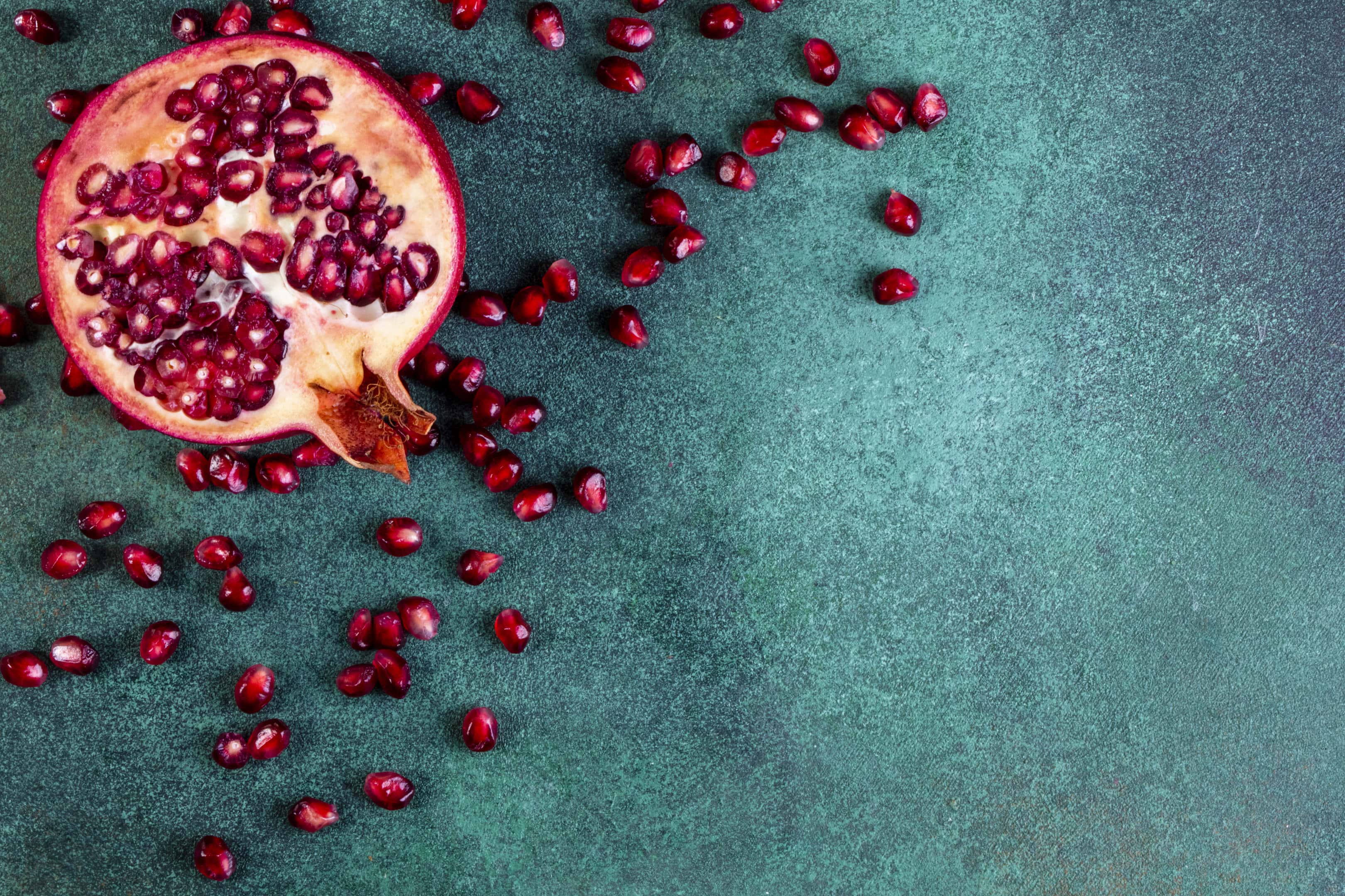 Chopped half of a pomegranate