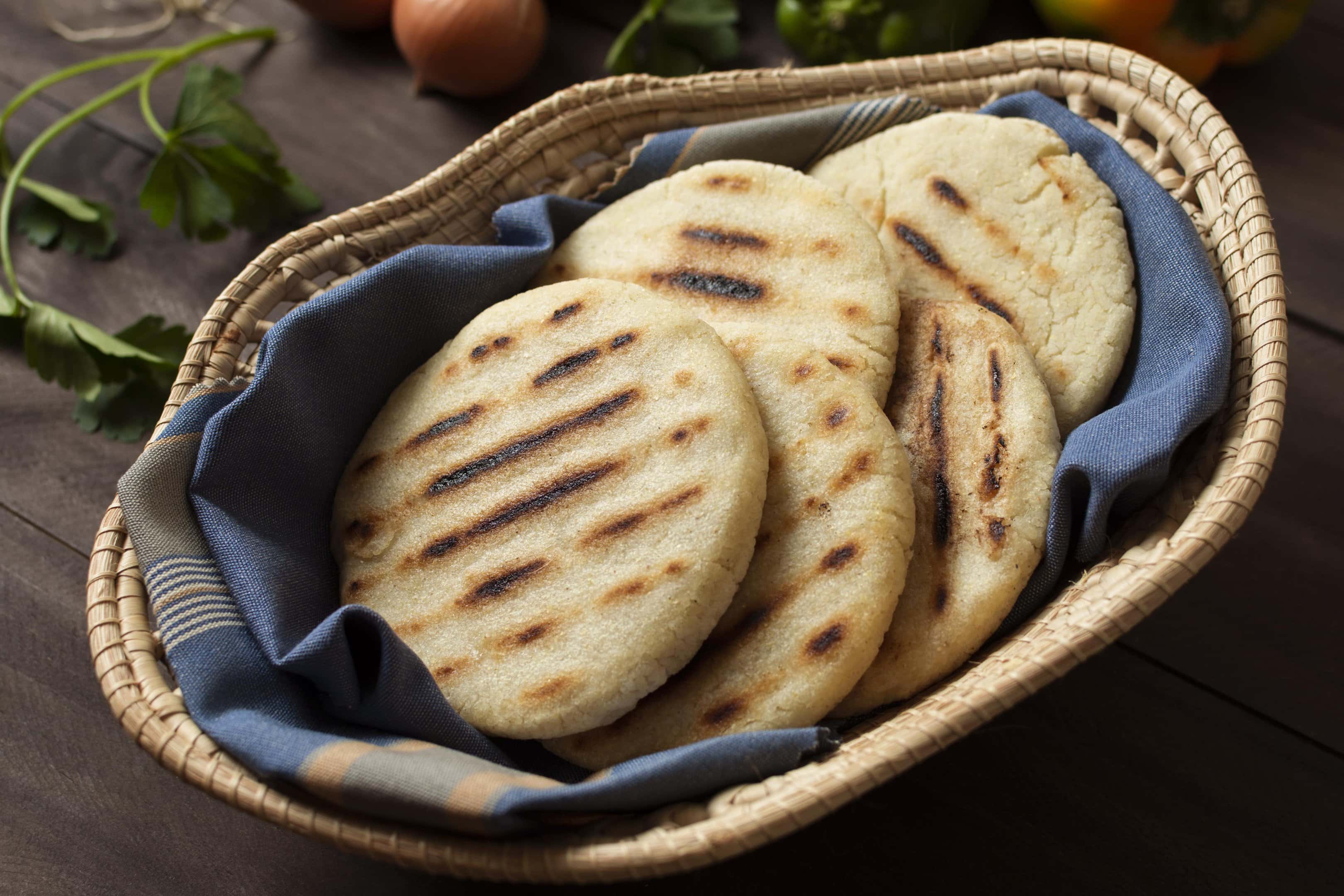 Delicious arepas con queso