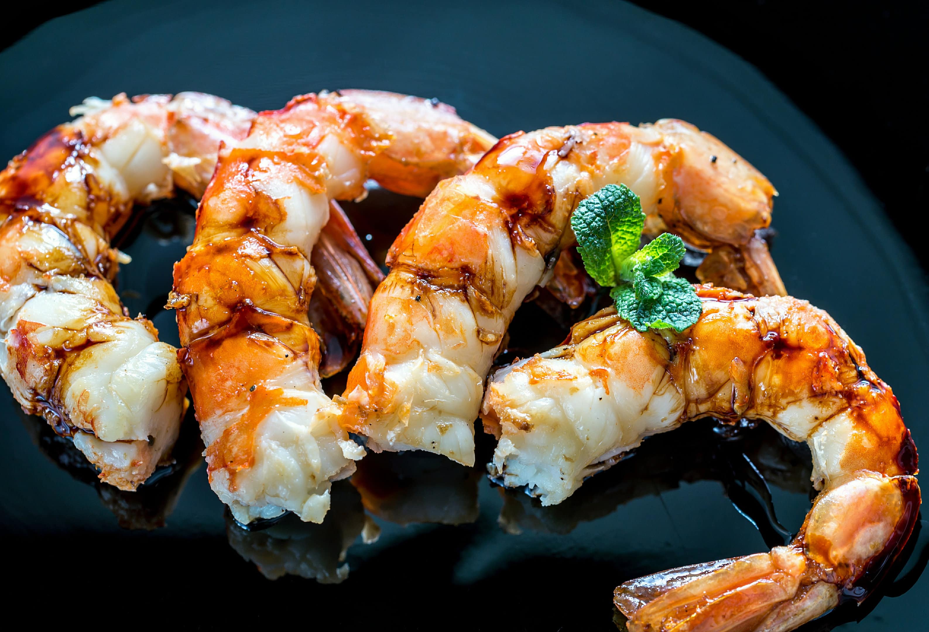 Spicy firecracker shrimp with garnish