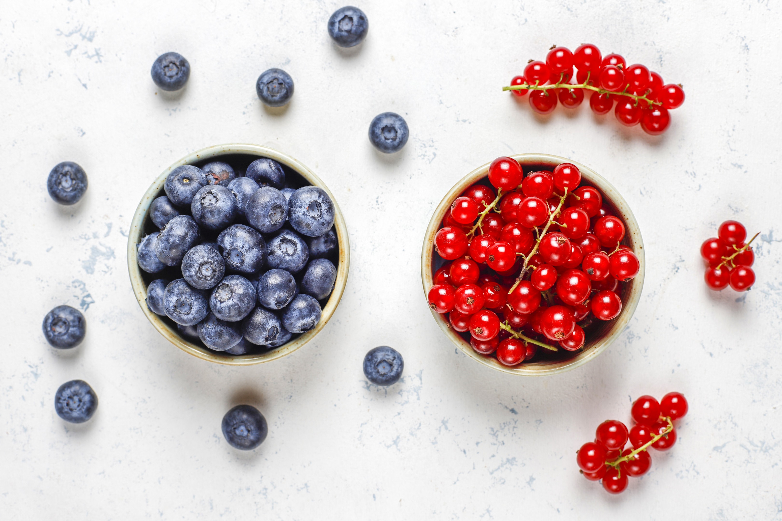 Fresh blueberries and cranberries