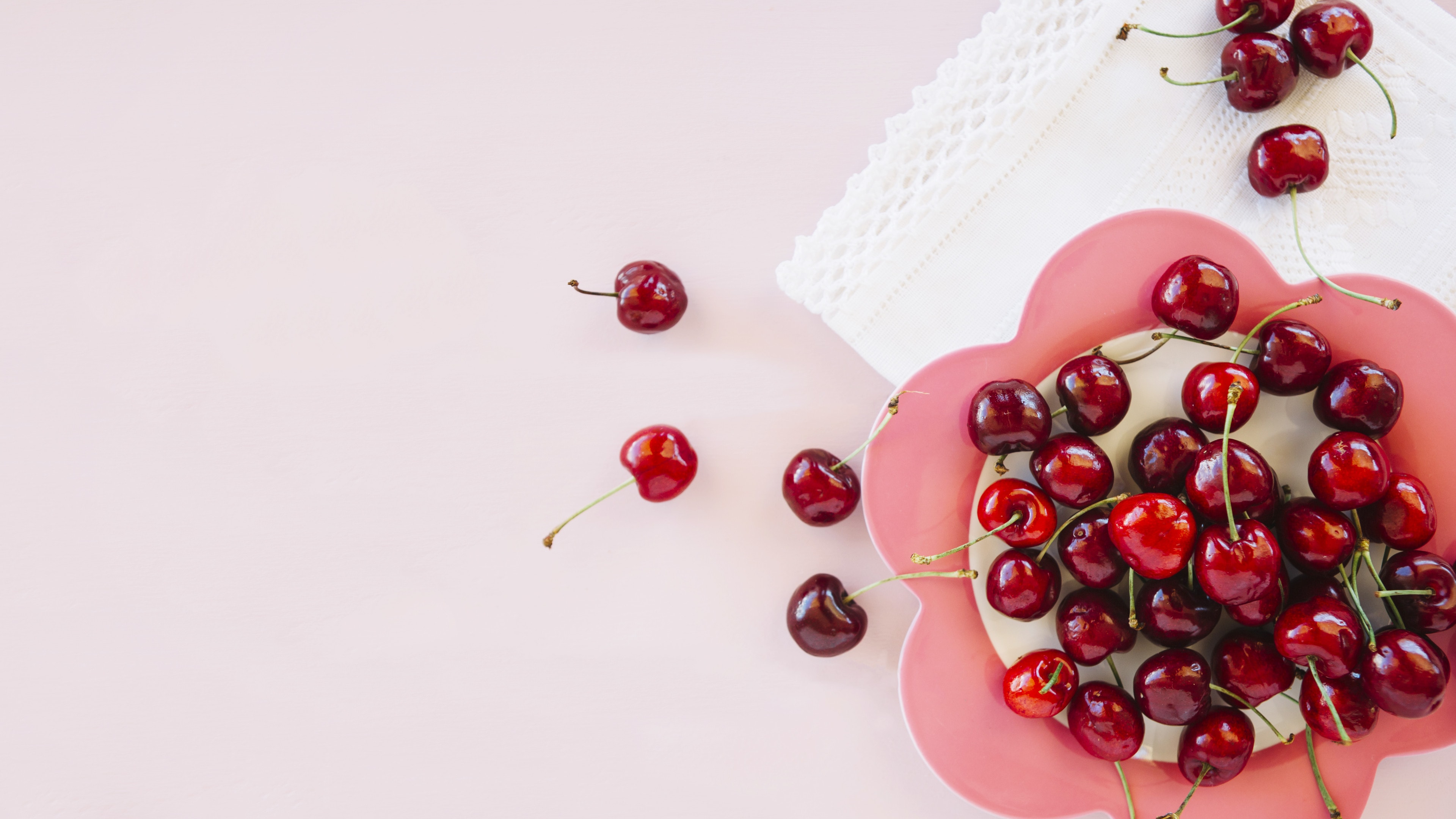 Fresh cherries on a plate