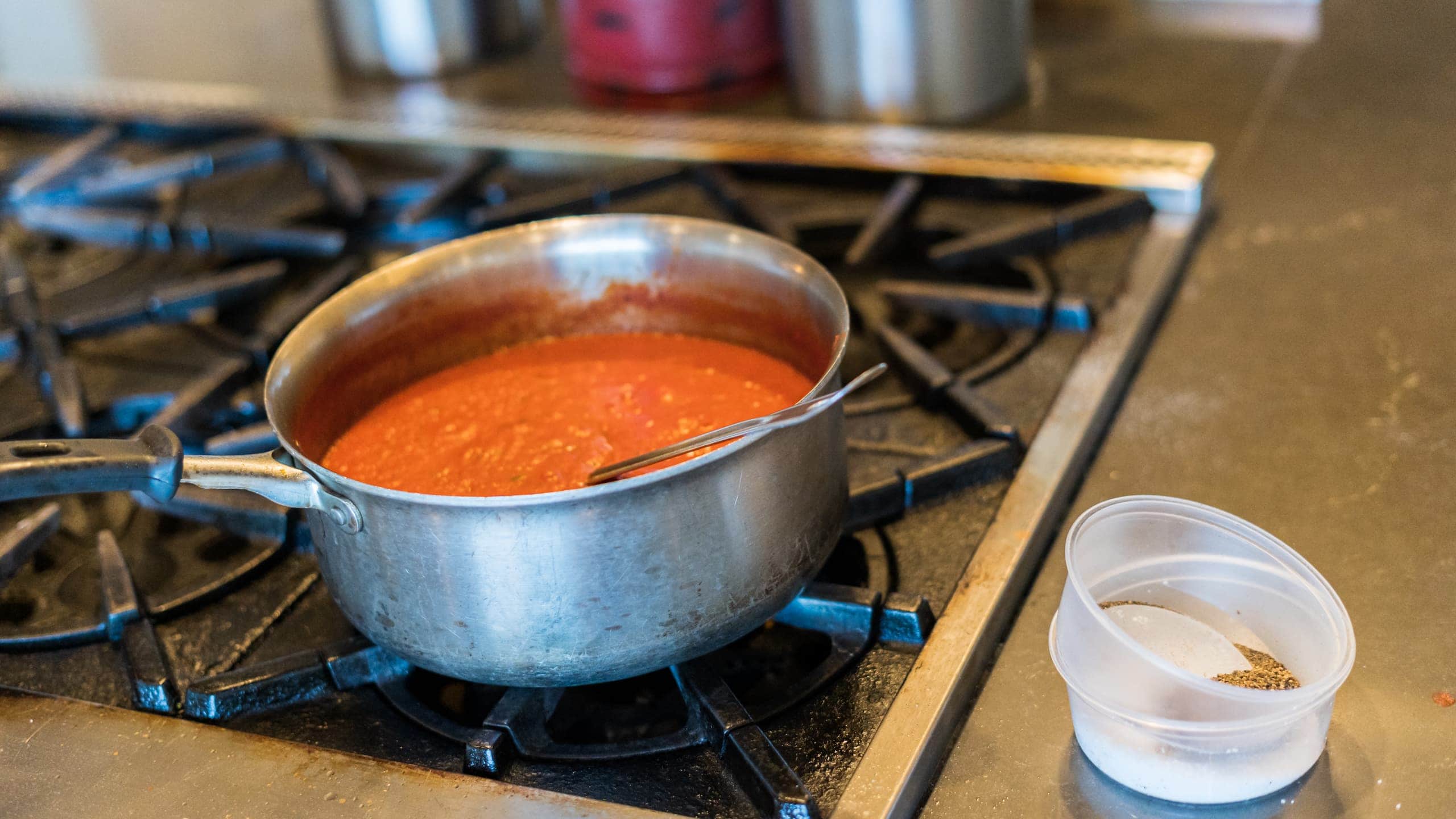 Freshly cooked blush sauce