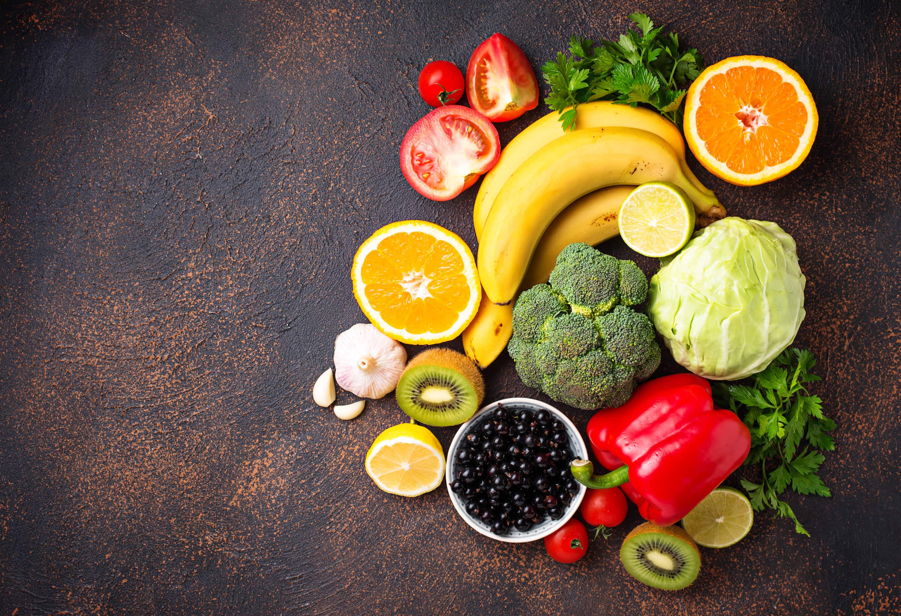 Healthy food containing vitamin C