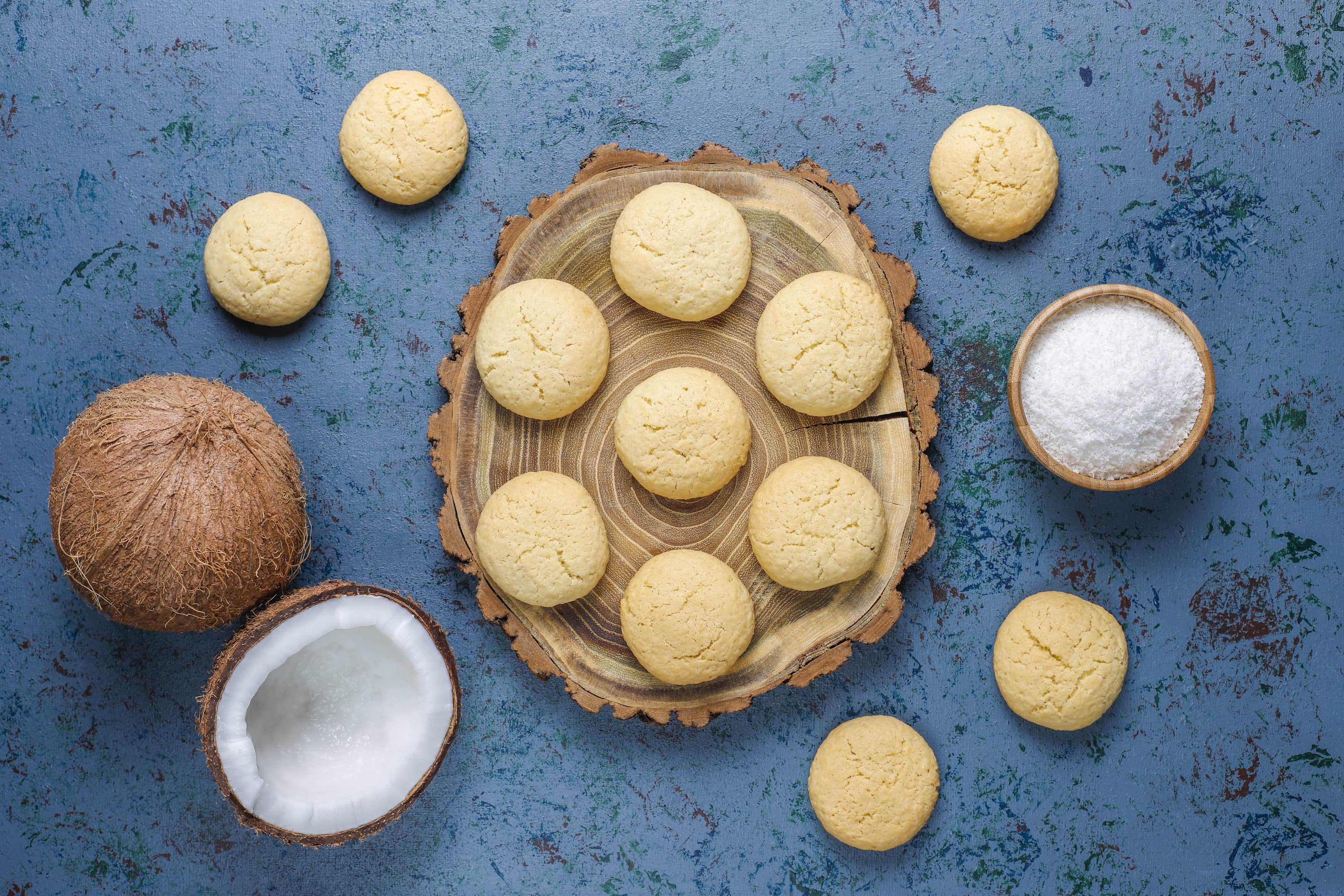Healthy vegan homemade coconut cookies made with coconut sugar