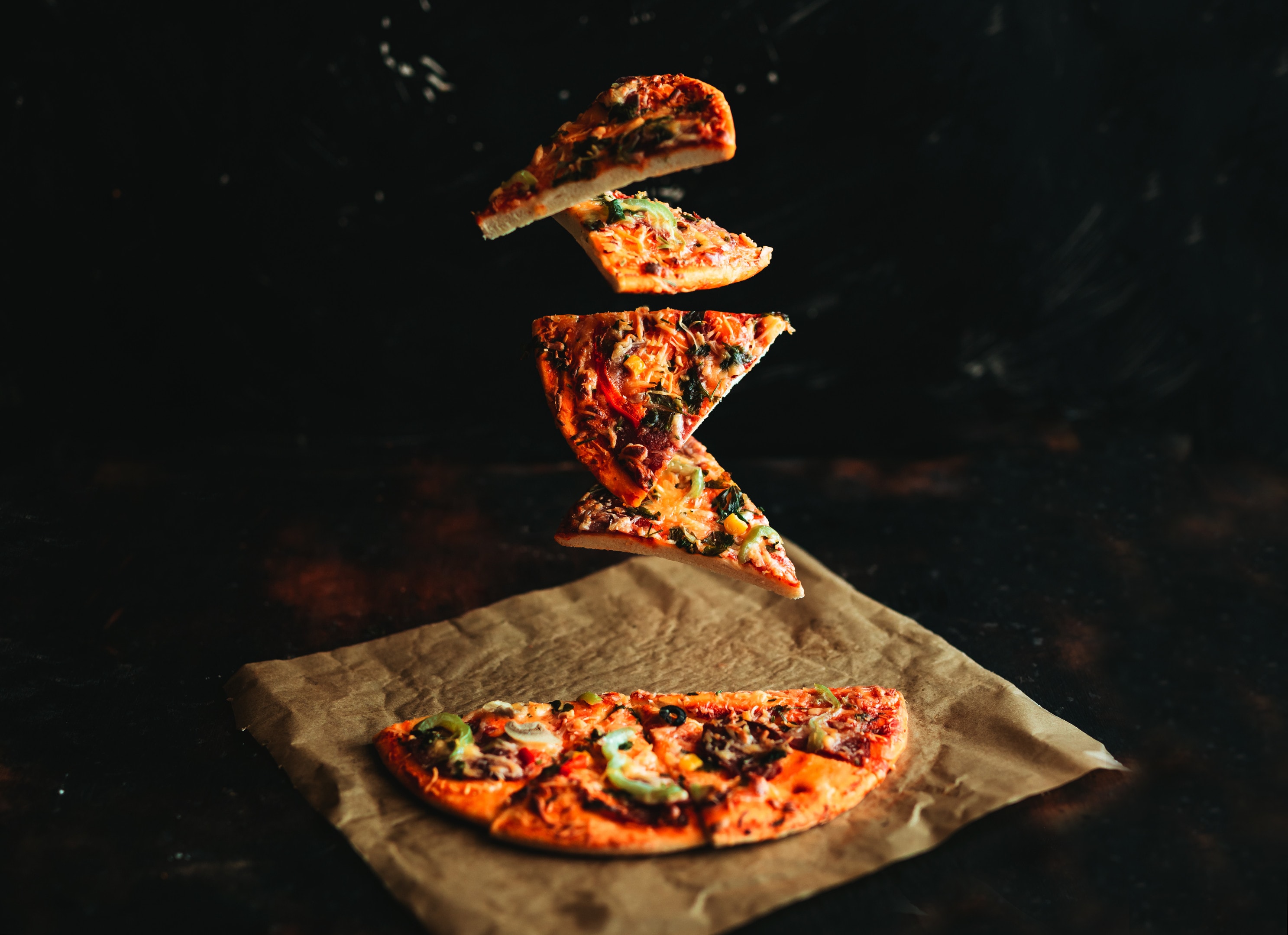 Levitation of frozen pizza