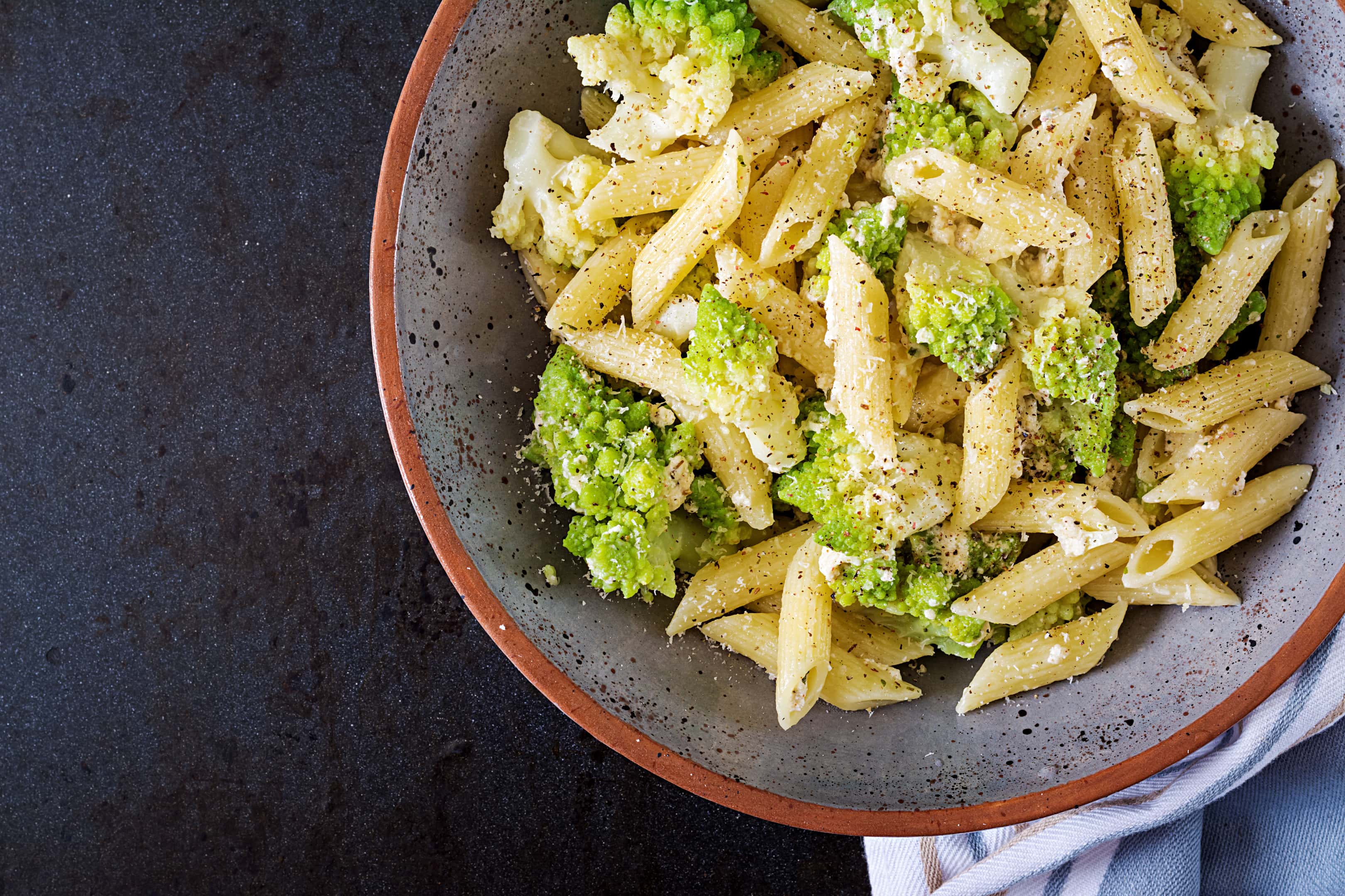 Penne pasta with Romanesco