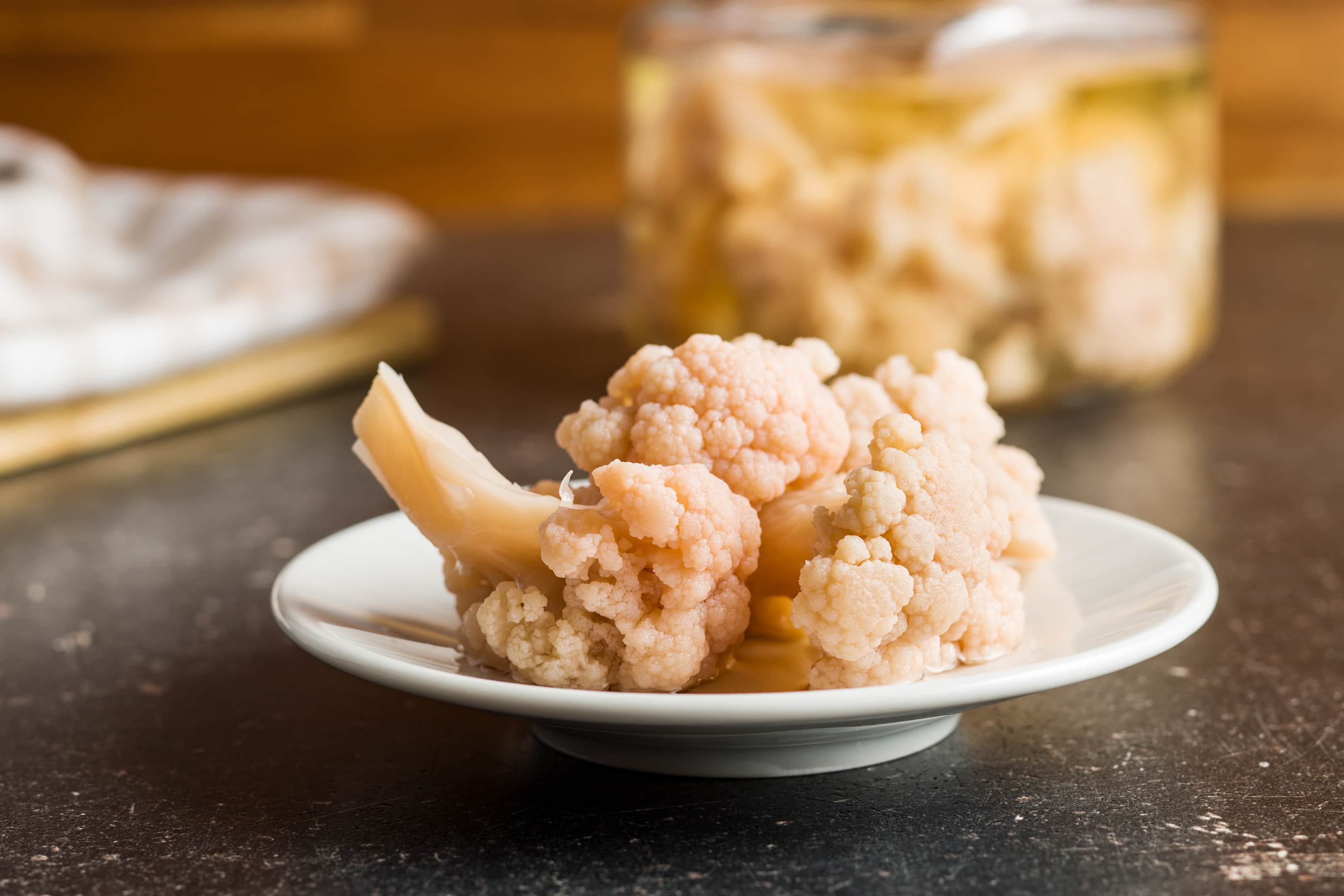 Pickled cauliflower on plate — nucleic acids food