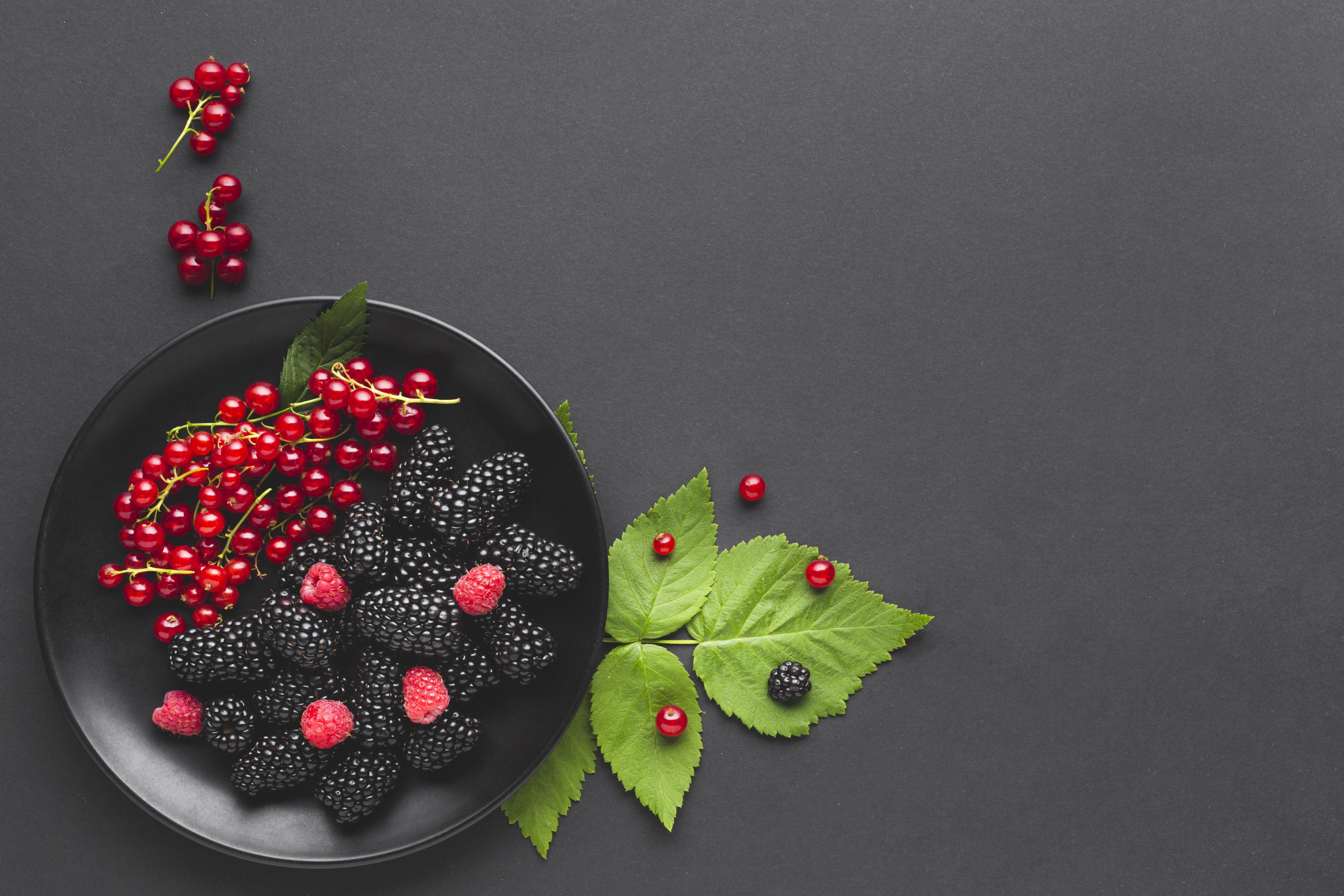 Plate of Berries Raspberry Strawberry Cranberry