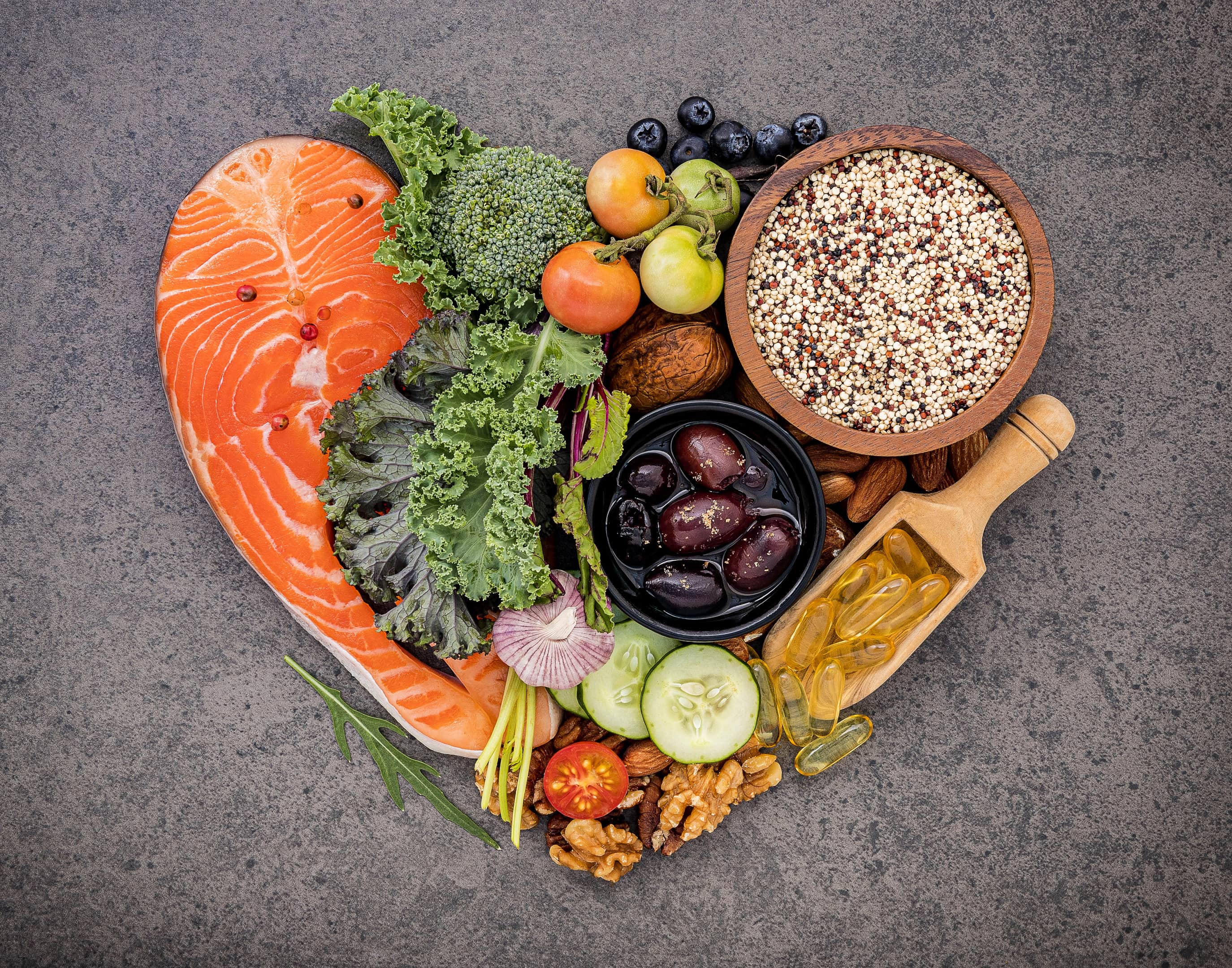 Quinoa and keto friendly ingredients selection