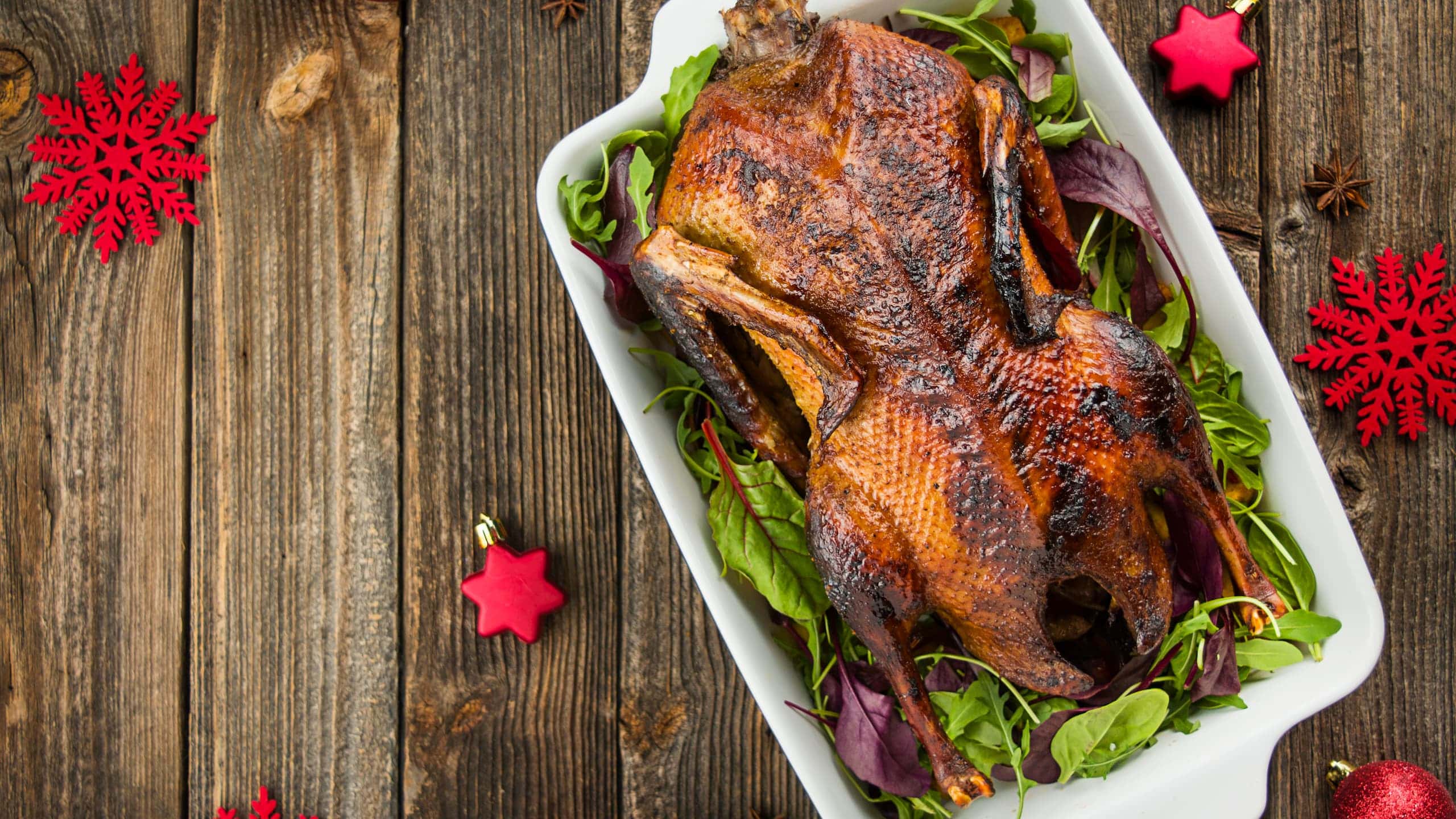 Roasted duck with fresh herbs