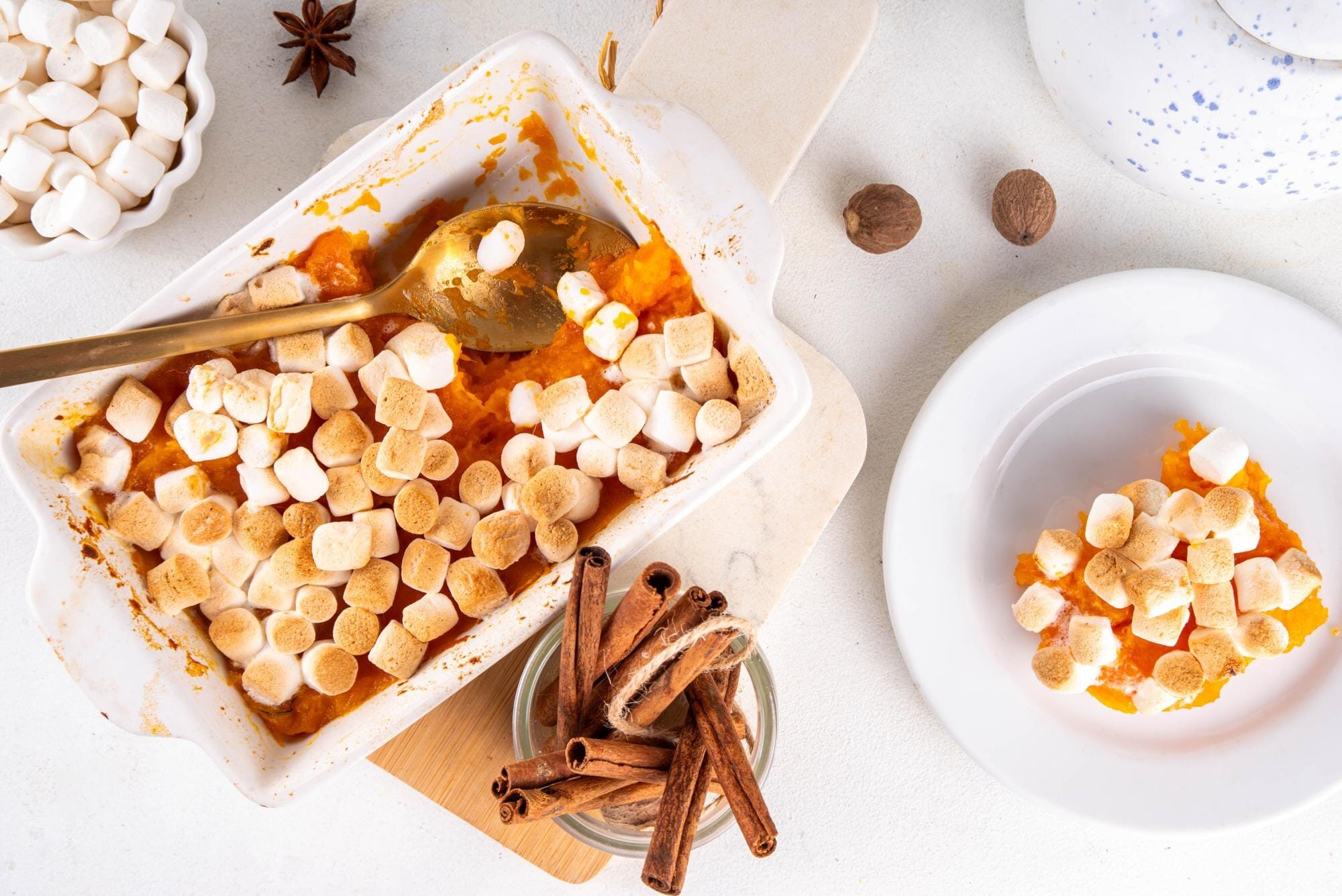 Sweet potato casserole with marshmallows