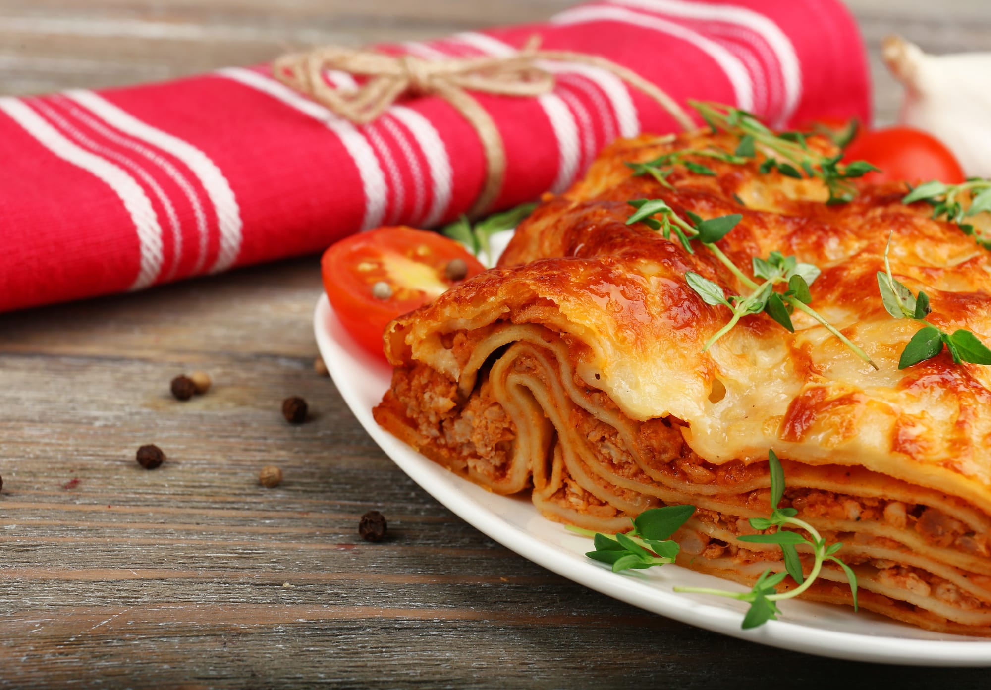 A slice of American Beauty lasagna