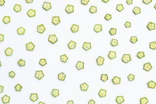 Okra slices — also known as bamia, ladies' fingers and gumbo