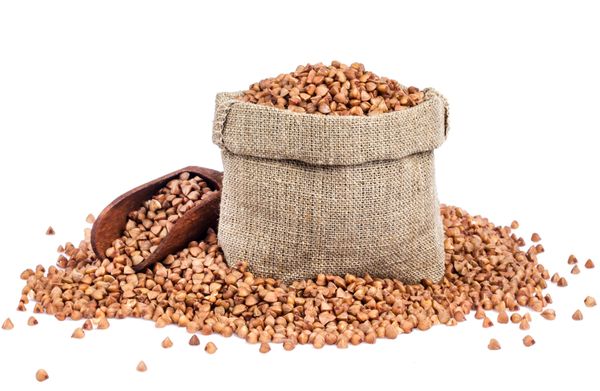 Buckwheat on isolated white background