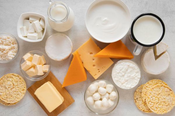 Various types of cheese and dairy products