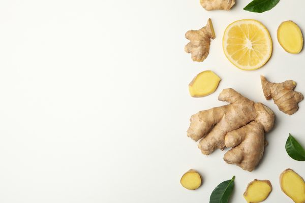 Fresh ginger and lemon
