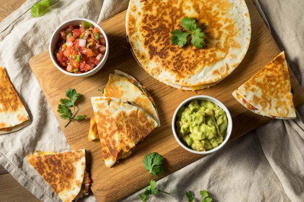 Homemade vegetarian cheese quesadilla