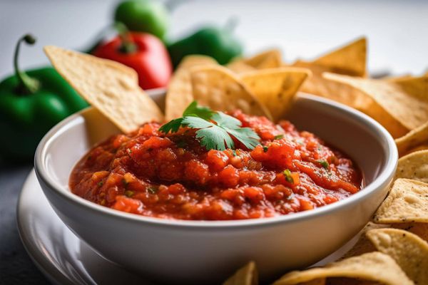 On the Border Salsa in a bowl, with chips