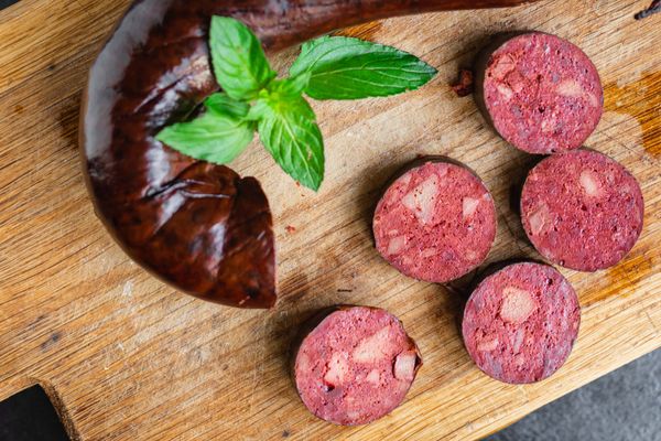 Tasty black pudding sausage